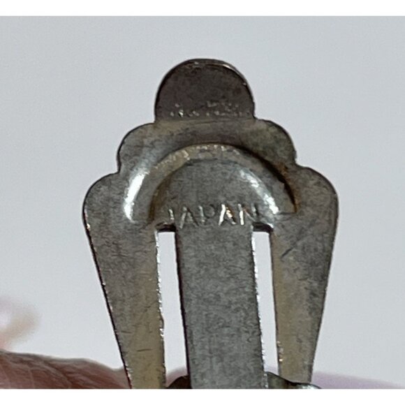 Vintage Bakelite? Round Button Style Clip On Earrings Yellow Retro 70s Japan - Picture 6 of 7